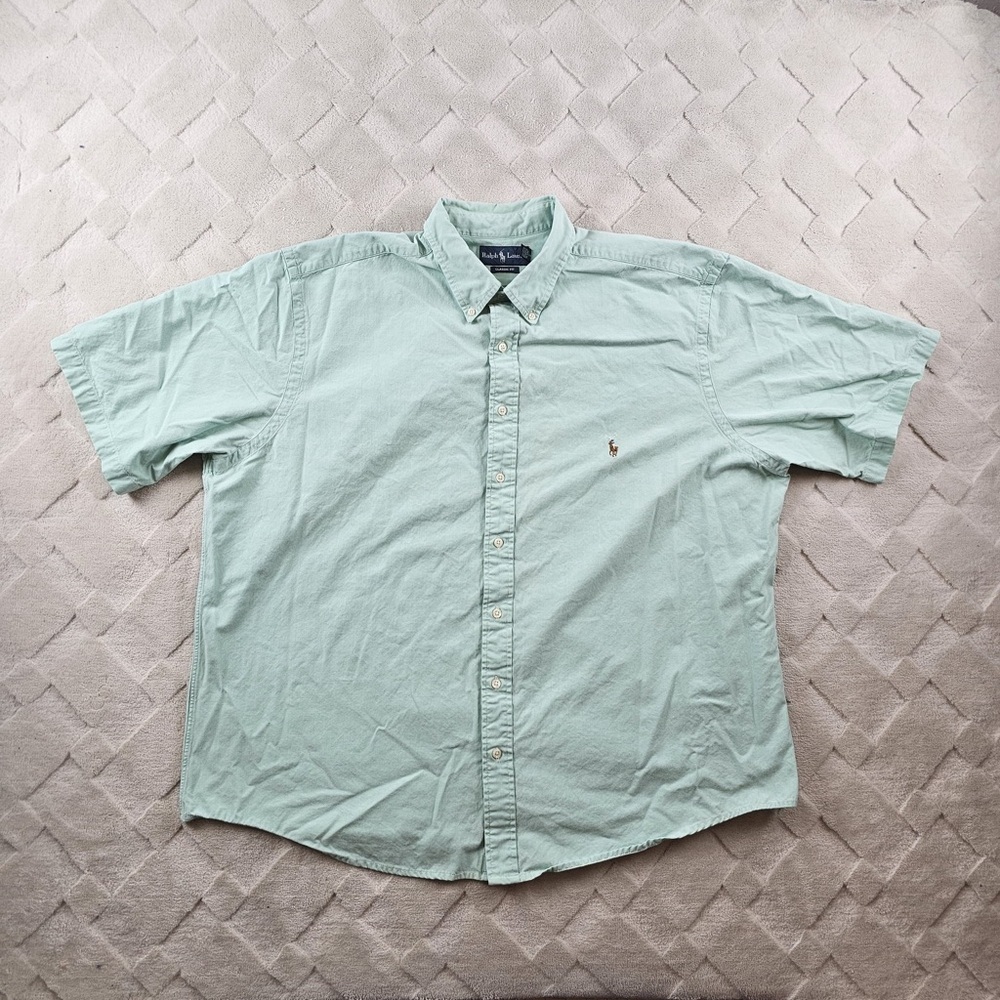 Ralph Lauren Button Up Shirt Mens 2XLT Formal Preppy Short Sleeve Classic Fit
